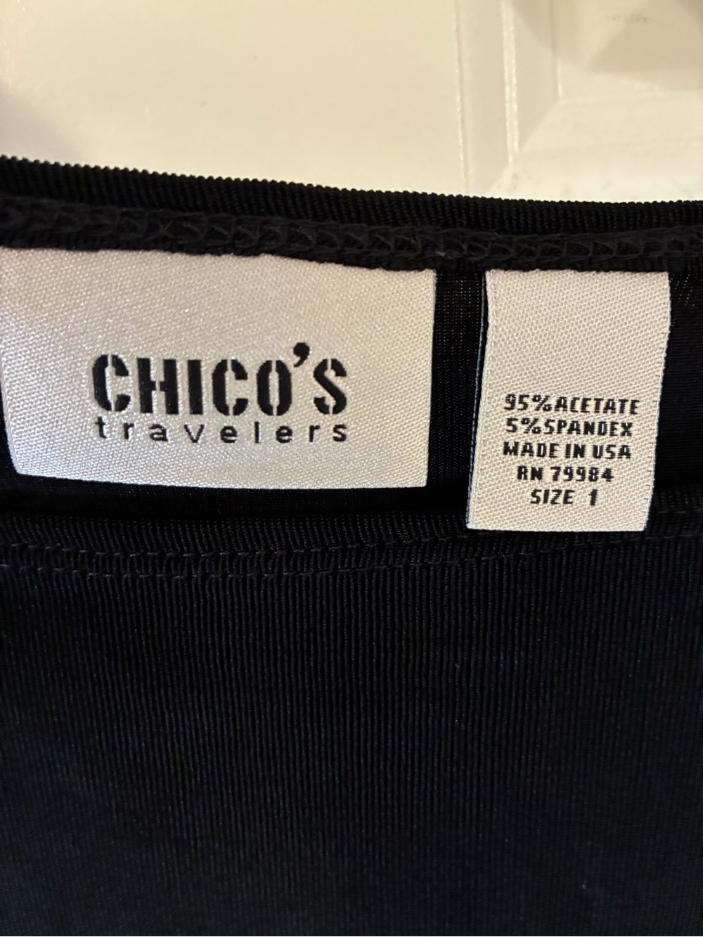 Chico's Travelers Black Sleeveless Boatneck Tank Top Medium 1 - Picture 2 of 3